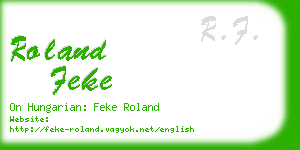 roland feke business card